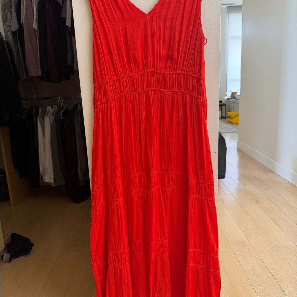 dolan Elegant Red V-Neck Maxi Dress